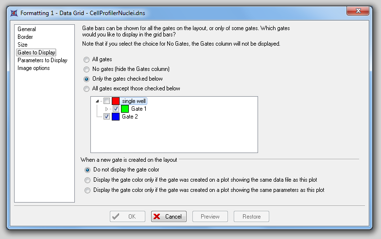 图17.7 Formatting a Data Grid - Gates to Display (格式化数据网格 - 要显示的门)